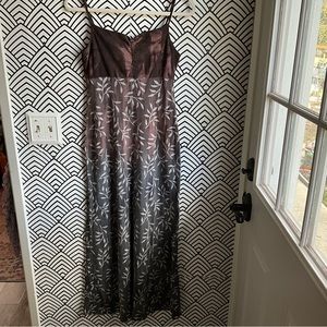 Vintage Wild at heart brown maxi dress tank top y2k 2000s size M office siren